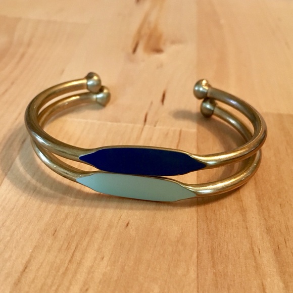 Anthropologie Jewelry - Anthropologie Brass Enamel Pinta Cuff Bracelet Set